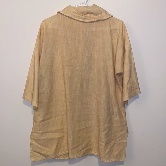 Large Parlsey&Sage Cream Button Down Collar with Draw Strings Utility Jacket - Picture 2 of 6